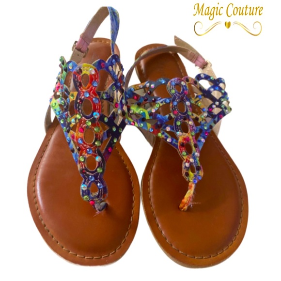 Zigi Soho Shoes - Zigi Soho Colorful Rhinestone Sandal💙💜💚